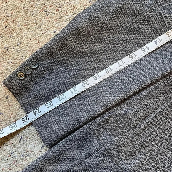 Conte di Milano Mens 44Tall 3Btn Wool Blazer Jacket SportCoat Houndstooth Gray - Picture 3 of 14
